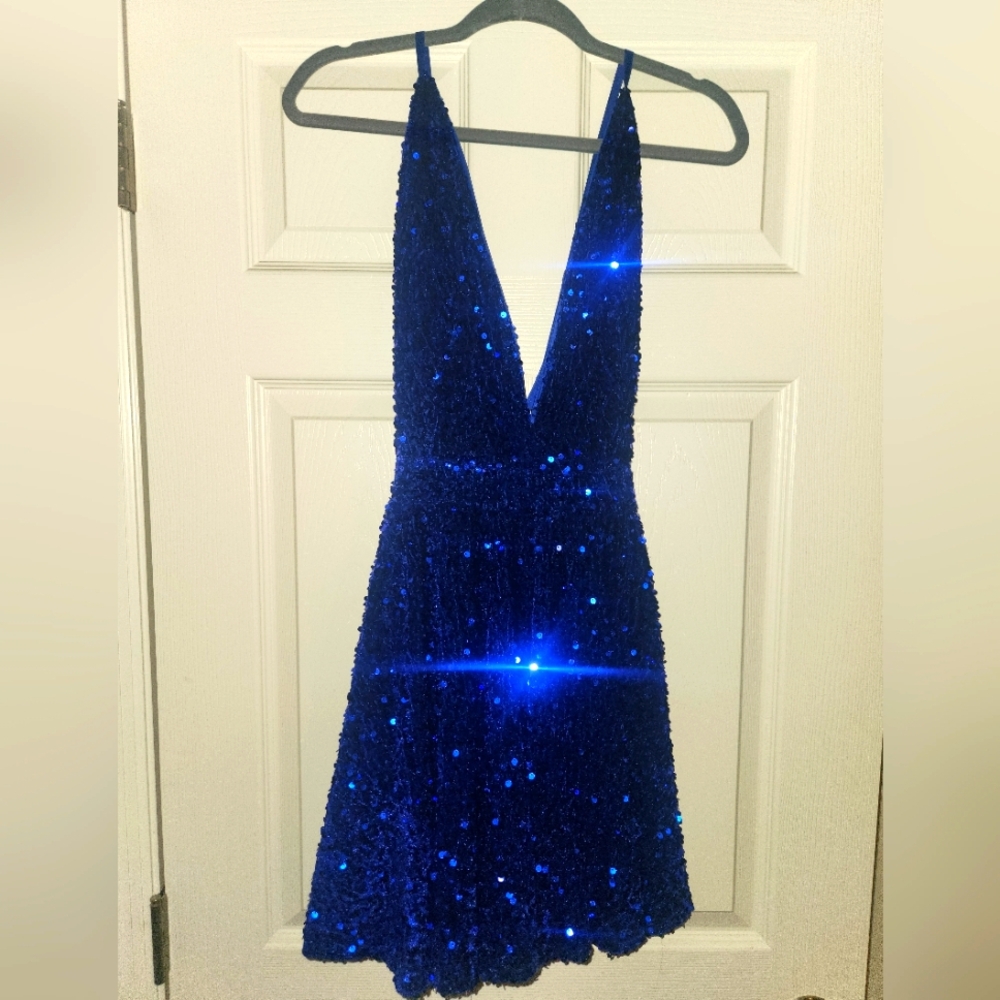 Sparkling Blue Sequin Dress